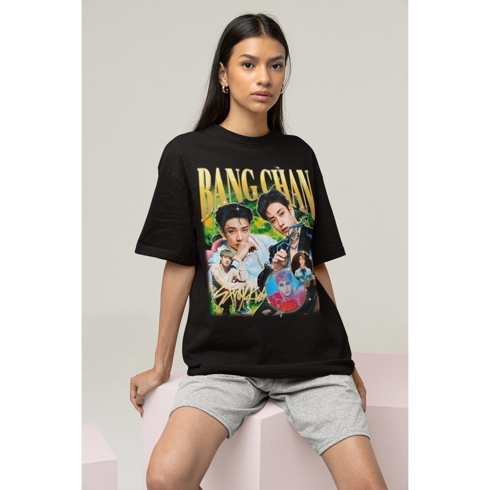 Stray Kids Bangchan Kpop Retro Fan Gift Streetwear Unisex Style T-Shirt